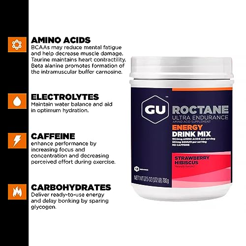 Gu Energy Roctane Ultra Endurance Energy Drink Mix, Strawberry Hibiscus GU Energy uk supplements