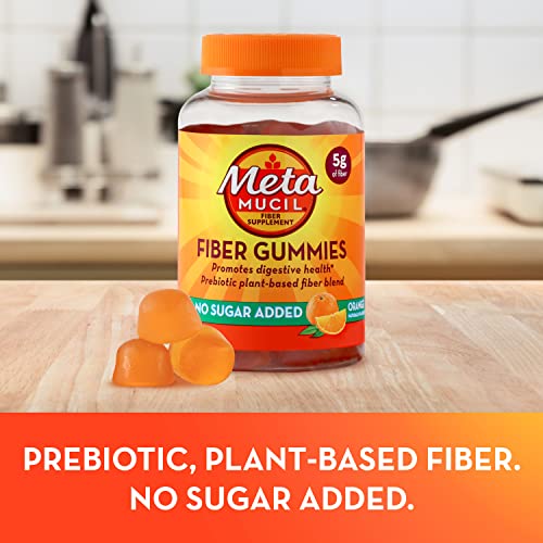Metamucil Daily Fiber Gummies, Orange Flavored, No Sugar Added, 5g Prebiotic Plant Metamucil uk supplements