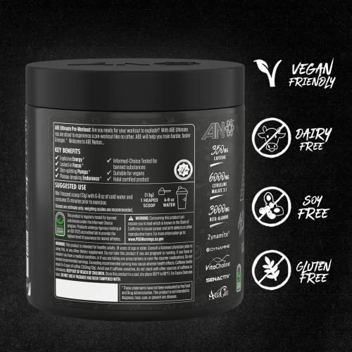 ABE Pre Workout Powder - All Black Everything Pre Workout Energy Drink with Citrulline ABE all black everything uk supplements