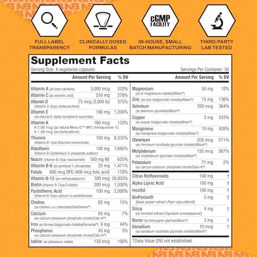 NutraBio Multisport for Men - Mens MultiVitamin - 33 Vitamins, Minerals, Micronutrients - Rich in Antioxidants NutraBio uk supplements