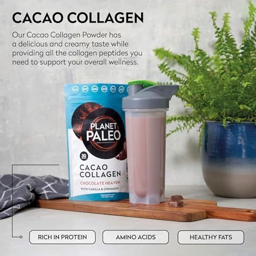 Planet PaleoCacao Collagen Powder (285g, 30 Servings) - MSC Certified, Wild Caught Marine Collagen Planet Paleo uk supplements