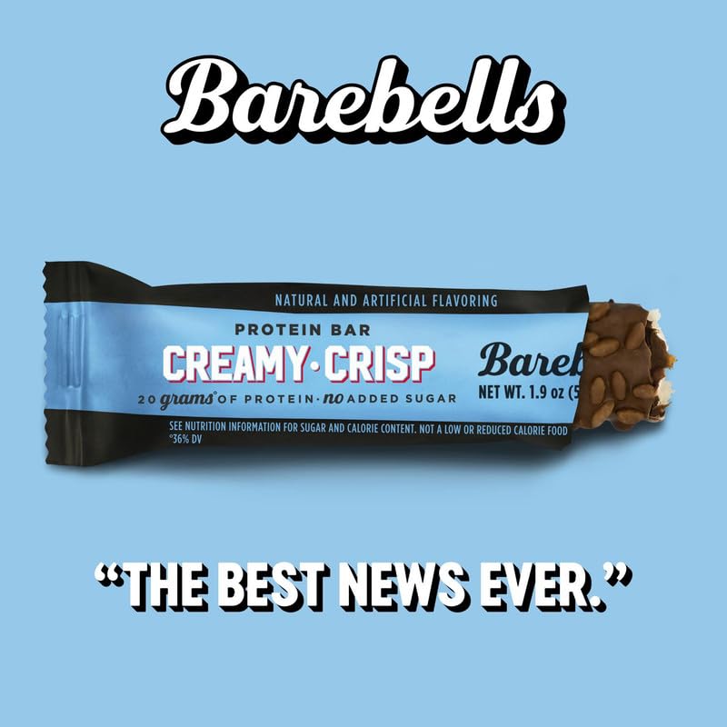 Barebells Protein Snacks Bars Creamy Crisp - 12 Count, 1.9oz Bars 55g of High Protein BAREBELLS uk supplements