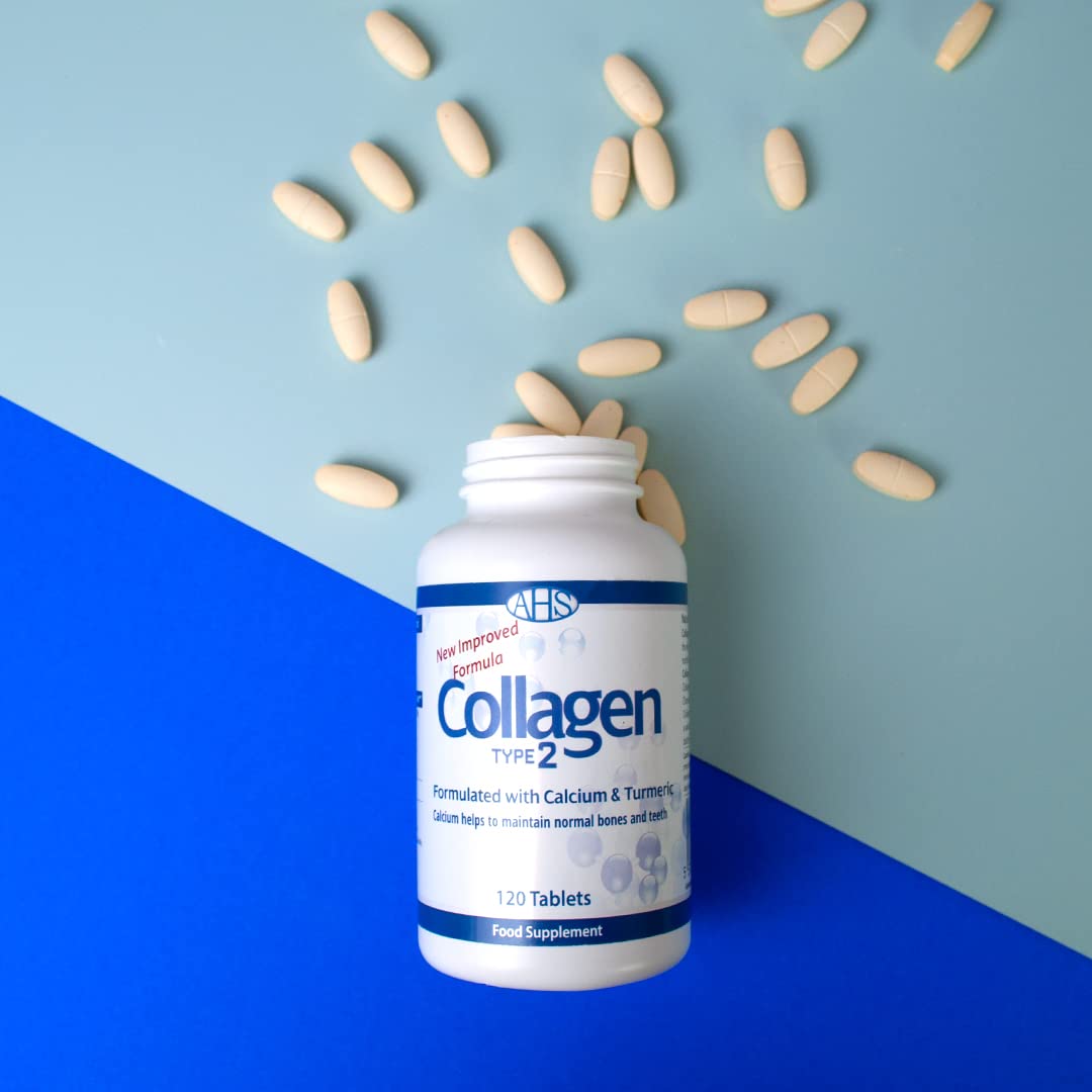 AHS Collagen Type 2 120 Tablets - 4500MG Per Day - Formulated with Calcium and Turmeric AHS uk supplements