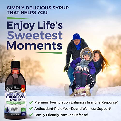 Elderberry Syrup for Kids and Adults - Natural Immune Support with Zinc and Vitamin C BioSchwartz uk supplements