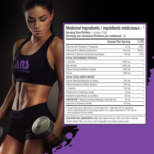 ANS Performance Ritual Pre Workout (30 Servings, 12.7 oz) - Complete Preworkout Formula ANS Performance uk supplements