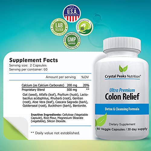 CRYSTAL PEAKS NUTRITION Natural Colon Cleanser Capsules for Constipation Relief CRYSTAL PEAKS NUTRITION uk supplements