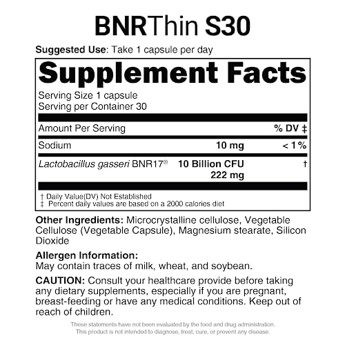AceBiome BNRThin S30, Lactobacillus Gasseri BNR17, 10 Billion CFU Guaranteed AceBiome uk supplements