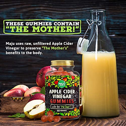 Apple Cider Vinegar Gummies with Mother - Weight Management & Detox - 2X Stronger Maju Superfoods uk supplements