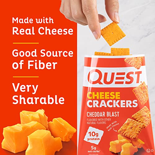 Quest Nutrition Cheese Crackers, Cheddar Blast, High Protein, Low Carb, Made with Real Cheese Quest Nutrition uk supplements