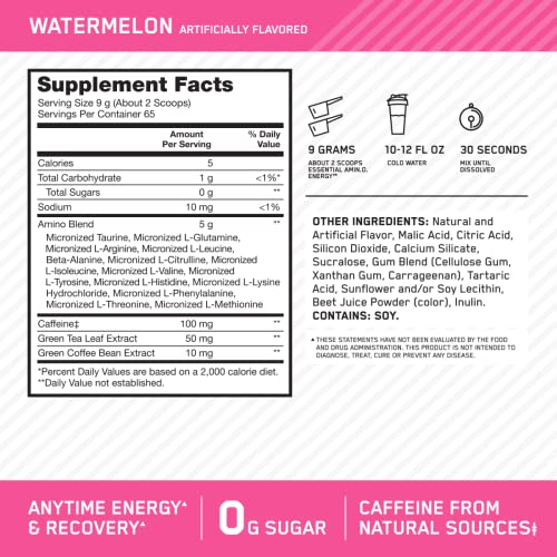 Optimum Nutrition Amino Energy - Pre Workout with Green Tea, BCAA, Amino Acids Optimum Nutrition uk supplements