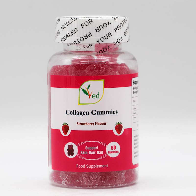 Ved Collagen Gummies; Chew Gummies Strawberry Flavour, Raw Unfiltered Collagen Gummies Ved uk supplements