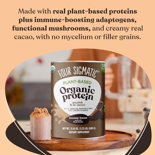 Four Sigmatic Organic Plant-Based Protein Powder Creamy Cacao Protein with Lion’s Mane Four Sigmatic uk supplements