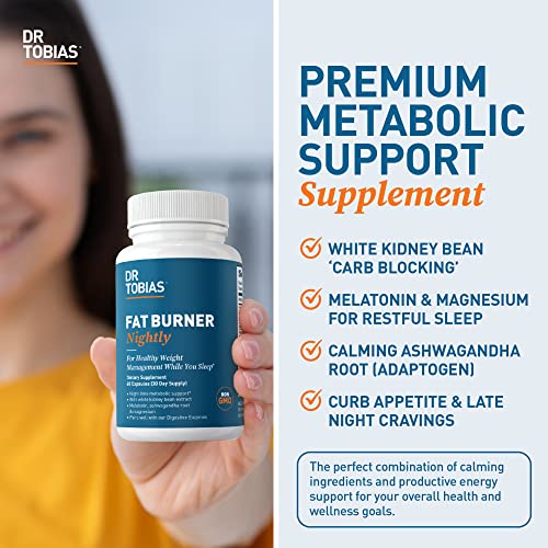 Dr. Tobias Fat Burner Nightly, Night Time Metabolic Support with White Kidney Bean Extract Dr. Tobias uk supplements