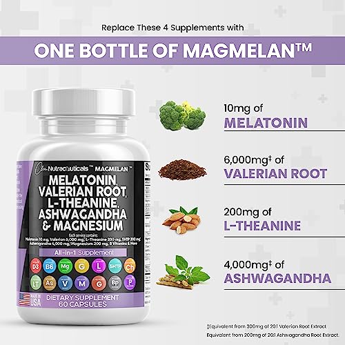 Melatonin 10mg Valerian Root 6000mg L Theanine 200mg Ashwagandha Clean Nutraceuticals uk supplements