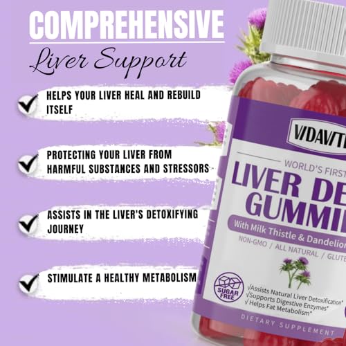VIDAVITE Sugar-Free Liver Cleanse Detox & Repair Gummies — 1500mg Silymarin Milk VIDAVITE uk supplements
