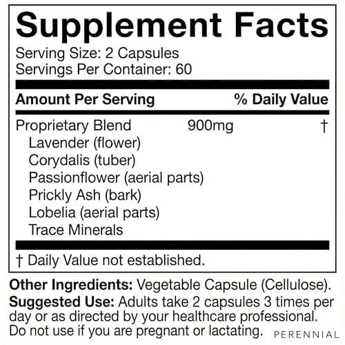 Perennial Nervana – Herbal Nerve Support for Tingling, Burning & Numbness Relief – Promotes Calm Focus & Stress Resilience – Non-Drowsy Mood Balance – 120ct* Perennial uk supplements