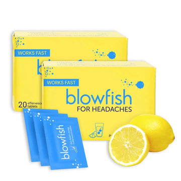 Blowfish for Headaches | Maximum Strength Effervescent Pain Relief Tablets – Treats Headaches Fast, 2X Faster Than Pills – Lemon Flavor (2 Pack) Blowfish uk supplements