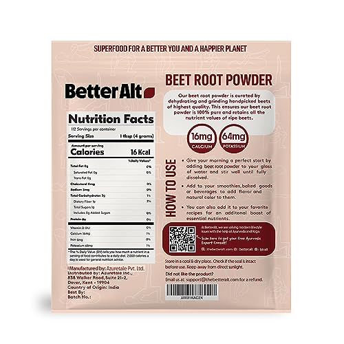 Better Alt Beet Root Powder - 16oz, 100% Natural Nitric Oxide Booster, Beet Juice Powder Better Alt uk supplements