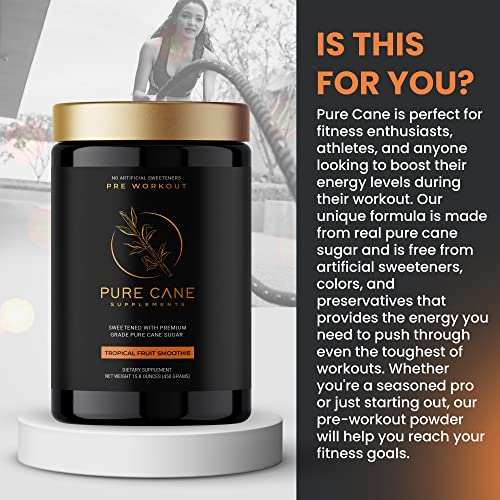 Pure Cane Natural Pre Workout Powder for Men & Women - No Artificial Sweeteners Pure Cane Supplements, Inc. uk supplements