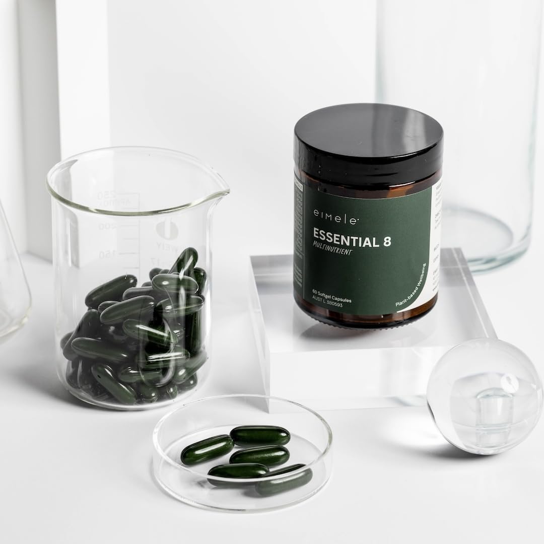 Essential 8 | Multivitamin for Energy & Immunity Support | 8 Essential Nutrients | Calcium, Vitamin B12, Omega3, Zinc, Iron, Vitamin D & More eimele uk supplements
