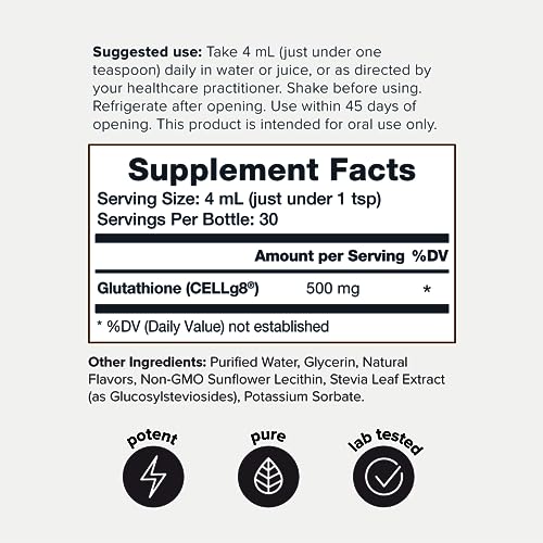 Lab Tested Ultra Bioavailable Liposomal Glutathione - 4 fl. oz Mixable Wild Berry Natural Toniiq uk supplements