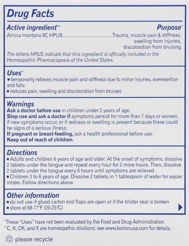 Boiron Arnicare Tablets for Pain Relief from Muscle Pain, Joint Soreness, Swelling from Injury or Bruises Boiron uk supplements