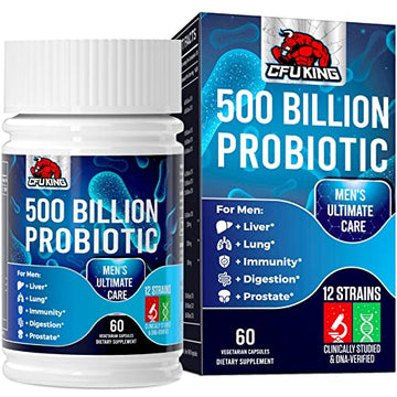 Probiotics for Men, 500 Billion CFU + 12 Strains Men's Probiotic with Turmeric Cranberry CFUKING uk supplements