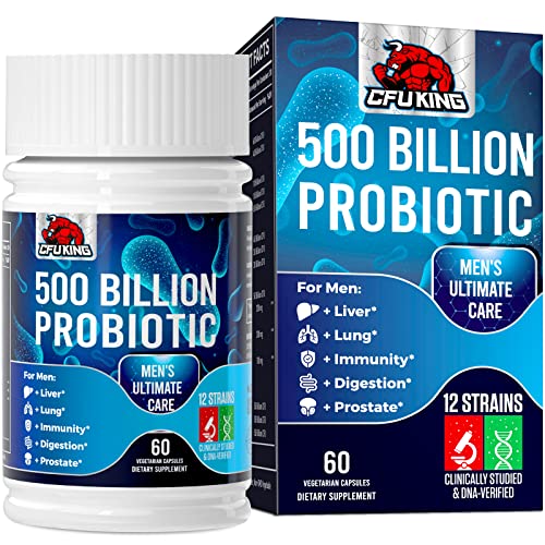 Probiotics for Men, 500 Billion CFU + 12 Strains Men's Probiotic with Turmeric Cranberry CFUKING uk supplements