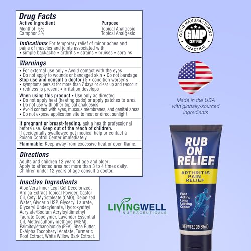 RUB ON RELIEF & HEAL-N-SOOTHE Bundle - Topical Pain Relief Cream for Joints, Knees, Shoulders and Back plus Proteolytic Enzymes for Joint Support for Men and Women - 2-Pack, 3oz Cream & 90 Capsules HEAL-N-SOOTHE uk supplements