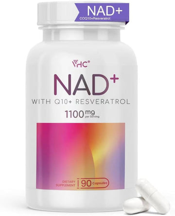 VHC NAD+ Supplement, NMN Alternative Liposomes with CoQ10, Trans-Resveratrol for Women & Men,Support Energy, Anti-Aging,Focus,90 Capsules VHC uk supplements
