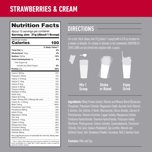 Isopure Protein Powder, Zero Carb Whey Isolate, Gluten Free, Lactose Free, 25g Protein Isopure uk supplements