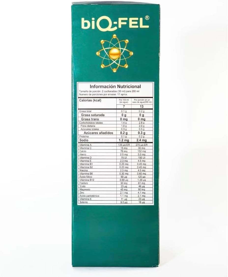 biQ-FEL Daily Multivitamin for Men and Women Liquid Natural Extracts Energy Focus 500ml biQ-FEL uk supplements