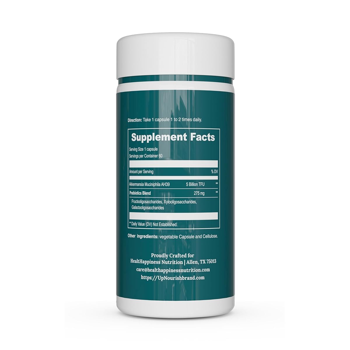 UpNourish Probiotics for GLP-1 Support, 5 Billion TFU Akkermansia Muciniphila for Digestive Health, Leaky Gut, Immunity and Metabolic Health, Prebiotics and Probiotics for Women and Men, 60 Capsules UpNourish uk supplements