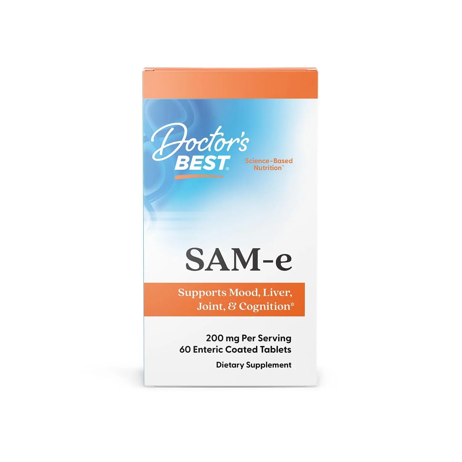 Doctor's Best SAM-e Mood & Joint Support & Liver Health (Pharmaceutical Grade/Non-GMO/Gluten Free/Vegetarian), Tablet, 60 Count (Pack of 1) Doctor's BEST uk supplements
