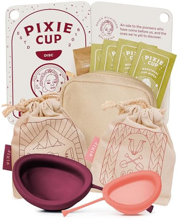 Pixie Cup 2 Menstrual Discs - Most Comfortable Reusable Period Discs - Removable Stem Pixie Cup uk supplements