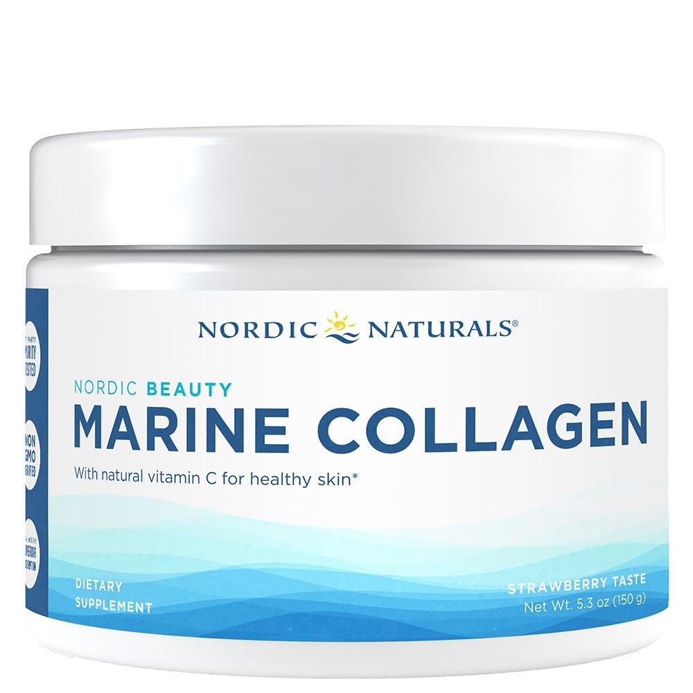 Nordic Naturals Nordic Beauty Marine Collagen Powder, Strawberry - 5.29 Ounces - Collagen Powder Supplement for Healthy Skin, Joints, and Bones, Vitamin C for Antioxidant Support - 30 Servings Nordic Naturals uk supplements
