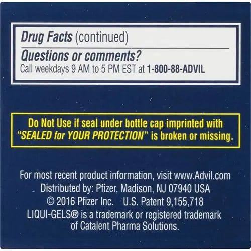 Advil PM Liqui-Gels Pain Reliever and Nighttime Sleep Aid, Pain Medicine with Ibuprofen for Pain Relief and Diphenhydramine HCL for a Sleep Aid - 40 Liquid Filled Capsules - Back to College Advil uk supplements