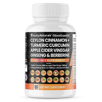 Ceylon Cinnamon 3000mg Apple Cider Vinegar 3000mg Turmeric 2000mg Panax Ginseng Winvita Naturals uk supplements