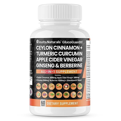 Ceylon Cinnamon 3000mg Apple Cider Vinegar 3000mg Turmeric 2000mg Panax Ginseng Winvita Naturals uk supplements