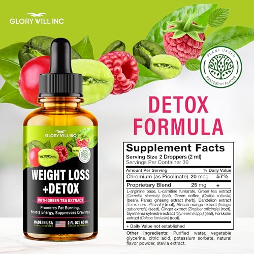 Glory Will Inc Weight Loss Drops Natural Detox Made in USA - Diet Drops for Fat Loss healthsupps.co.uk uk supplements