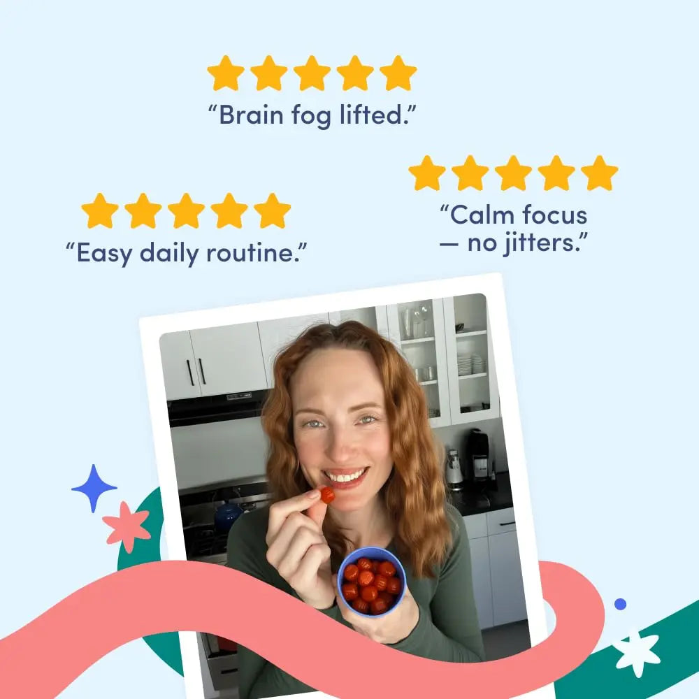 FIRST DAY Women’s Brain Gummies for Focus, Memory & Clarity | Cognizin® Citicoline + Phosphatidylserine | Natural Sustained Energy, Peach Flavor FIRST DAY uk supplements