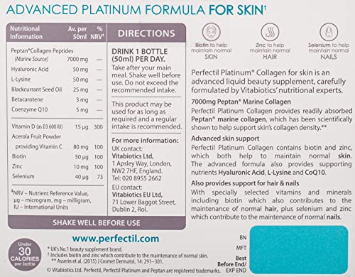 Perfectil Platinum Collagen for Skin 10 x 50 ml Perfectil uk supplements