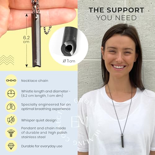 Mindful Breathing Necklace for Anxiety Stress Relief - Earth and Moon Stainless Steel Anxiety EARTH AND MOON uk supplements