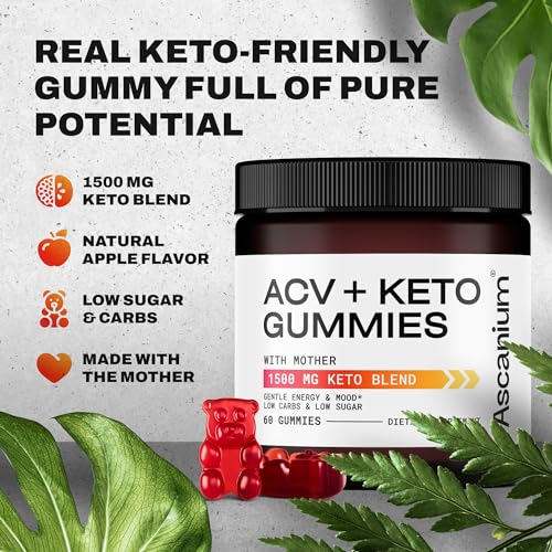 Ascanium Keto ACV Gummies 1500mg - Low-Sugar & Low-Carbs Apple Ascanium uk supplements