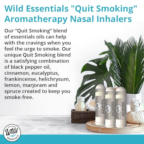 Wild Essentials 3 Pack of Quit Smoking Aromatherapy Nasal Inhalers Made mEssentials uk supplements