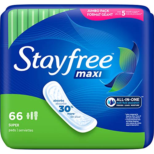 Stayfree Maxi Pads for Women, Super - 66 Count Stayfree uk supplements
