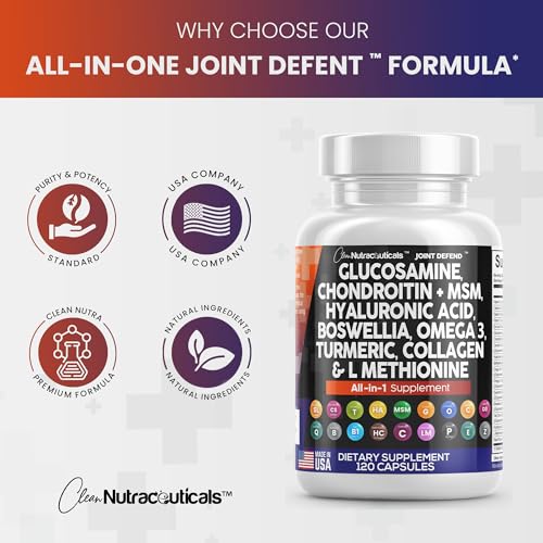 Clean Glucosamine Chondroitin MSM Turmeric Hyaluronic Acid Boswellia Clean Nutraceuticals uk supplements