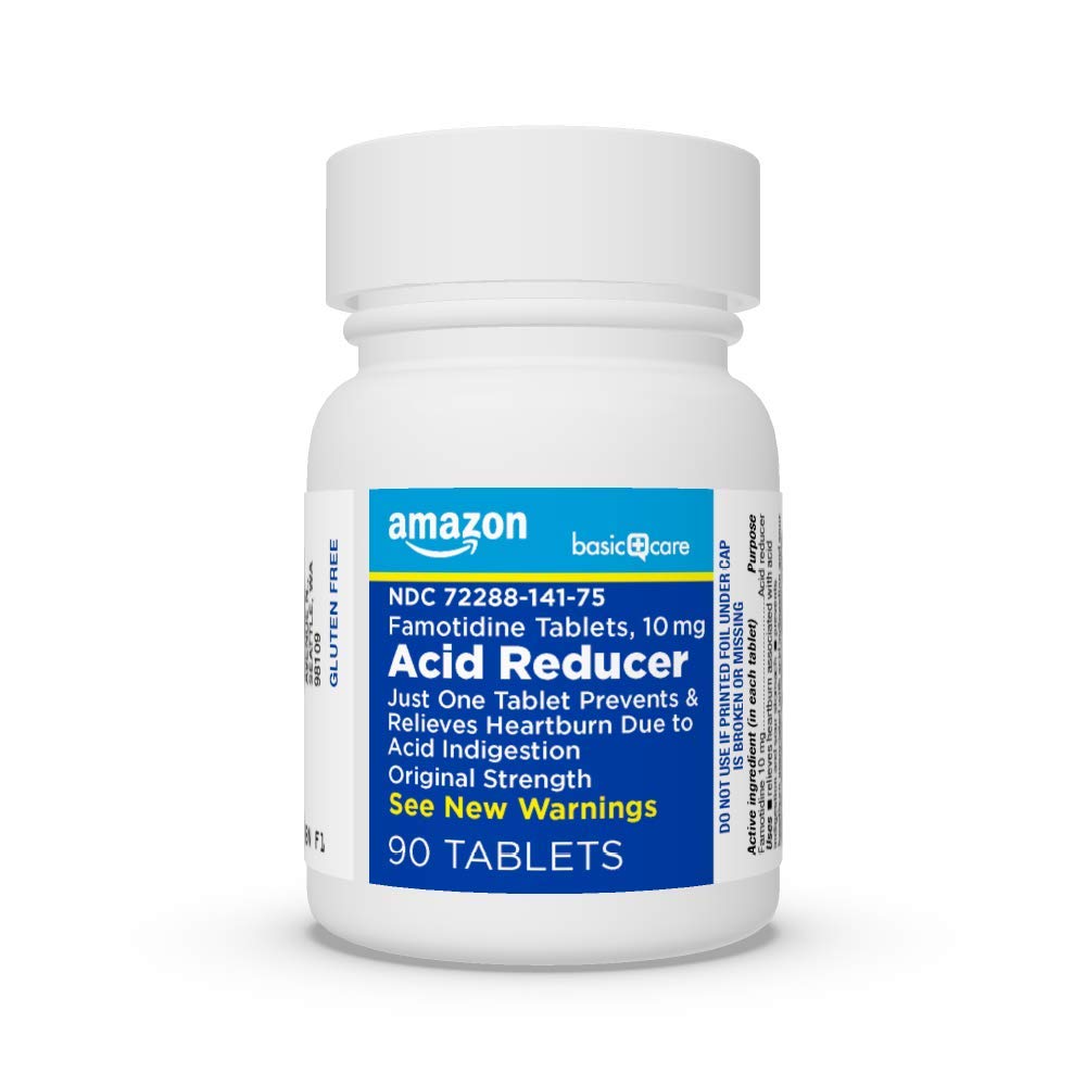 Amazon Basic Care Original Strength Famotidine Tablets, 10 mg, Acid Reducer, Heartburn Medicine, Prevents & Relieves Heartburn, Acid Indigestion Relief, 90 Count Amazon Basic Care uk supplements