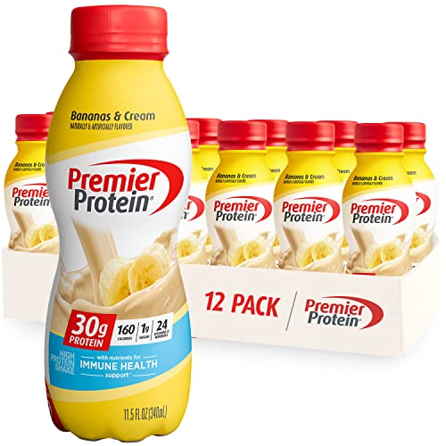 Premier Protein Shake, Bananas & Cream, 30g Protein, 1g Sugar, 24 Vitamins & Minerals Premier Protein uk supplements