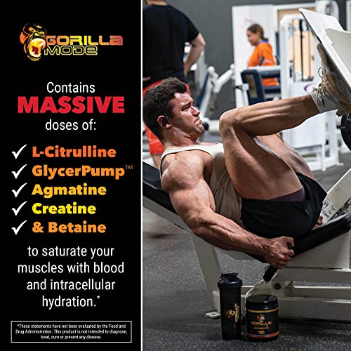 Gorilla Mode Pre Workout - Massive Pumps · Laser Focus · Energy · Power - L-Citrulline Gorilla Mind uk supplements